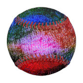 Rotes und blaues Material mit Ölfarbe Baseball (Rückseite)