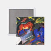 Rotes und blaues Pferd von Franz Marc Magnet (Vorderseite/Rückseite)