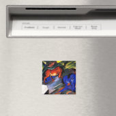 Rotes und blaues Pferd von Franz Marc Magnet (In Situ (Geschirrspüler))