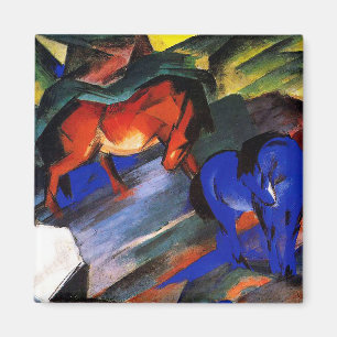 Rotes und blaues Pferd von Franz Marc Magnet