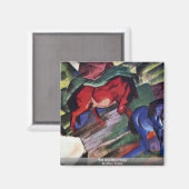 Rotes und Blaues Pferd von Marc Franz Magnet (Vorderseite/Rückseite)