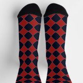 Rotes und blaues Rautenmuster Socken (Oben)