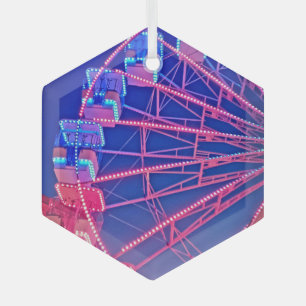 Rotes und blaues Riesenrad Ornament Aus Glas