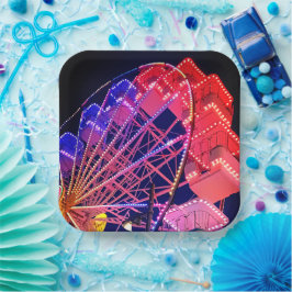Rotes und blaues Riesenrad Pappteller