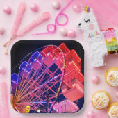 Rotes und blaues Riesenrad Pappteller (Party)
