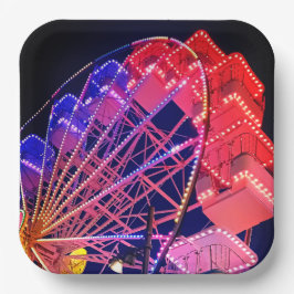 Rotes und blaues Riesenrad Pappteller