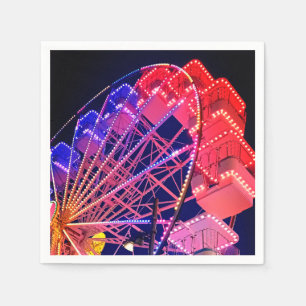 Rotes und blaues Riesenrad Serviette