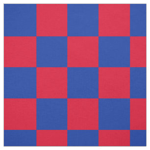 Rotes und blaues Schachbretmuster Stoff
