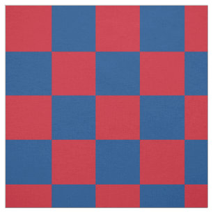 Rotes und blaues Schachbretmuster Stoff