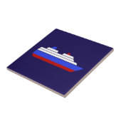 Rotes und blaues Schiff Fliese (Seite)