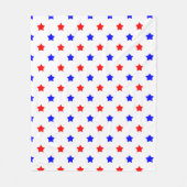 Rotes und blaues Sternenmuster auf weißem Hintergr Fleecedecke (Vorderseite)