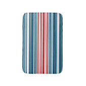 Rotes und blaues Streifenmuster Badematte (Vorderseite Vertikal)