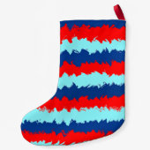 Rotes und blaues Streifenmuster Kleiner Weihnachtsstrumpf (Rückseite)