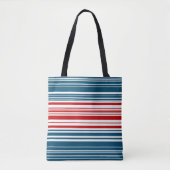 Rotes und blaues Streifenmuster Tasche (Vorderseite)