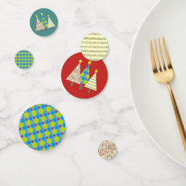 Rotes und blaues Weihnachtsbaum-Party Konfetti