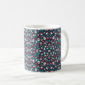 Rotes und blaues Weihnachtsmuster Kaffeetasse (VorderseiteRechts)