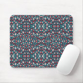 Rotes und blaues Weihnachtsmuster Mousepad (Mit Mouse)