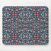 Rotes und blaues Weihnachtsmuster Mousepad (Vorne)