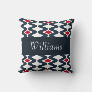 Rotes und blaues wirbelkissen kissen