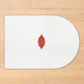 rotes und braunes Design auf weißem Hintergrund Acryleinladungen (Vorderseite)