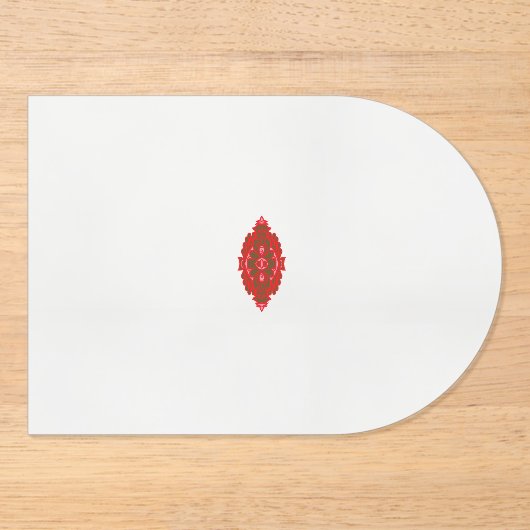 rotes und braunes Design auf weißem Hintergrund Acryleinladungen (Vorderseite)