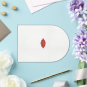 rotes und braunes Design auf weißem Hintergrund Acryleinladungen (Insitu (Hochzeit))