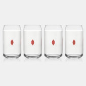 rotes und braunes Design auf weißem Hintergrund Dosenglas (Vorderseite)