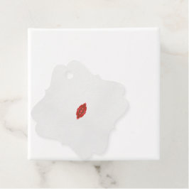 rotes und braunes Design auf weißem Hintergrund Geschenkanhänger