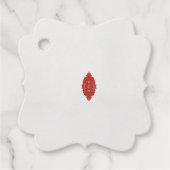 rotes und braunes Design auf weißem Hintergrund Geschenkanhänger (Vorderseite)