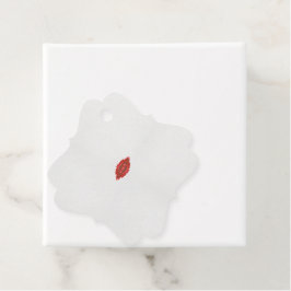 rotes und braunes Design auf weißem Hintergrund Geschenkanhänger