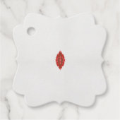 rotes und braunes Design auf weißem Hintergrund Geschenkanhänger (Vorderseite)