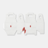 rotes und braunes Design auf weißem Hintergrund Geschenkschachtel (Ungefaltet)