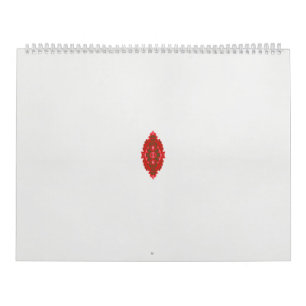 rotes und braunes Design auf weißem Hintergrund Kalender