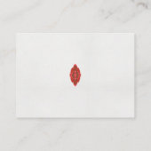 rotes und braunes Design auf weißem Hintergrund Platzkarte (Rückseite)