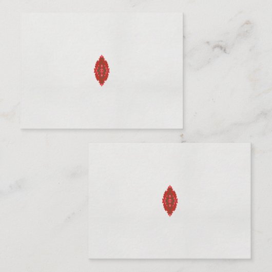rotes und braunes Design auf weißem Hintergrund Platzkarte (Vorne/Hinten)
