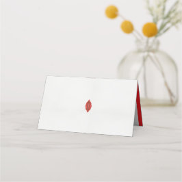 rotes und braunes Design auf weißem Hintergrund Platzkarte