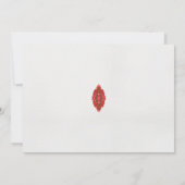 rotes und braunes Design auf weißem Hintergrund Save The Date (Rückseite)