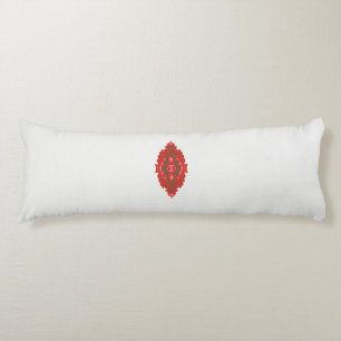 rotes und braunes Design auf weißem Hintergrund Seitenschläferkissen