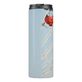 Rotes und braunes Karussell Thermosbecher (Rückseite)