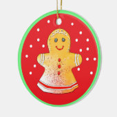 Rotes und braunes Lebkuchen Keramik Ornament (Links)