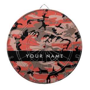 Rotes und braunes Tarnmuster personalisieren Sie m Dartscheibe