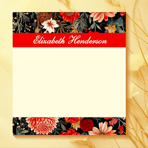 Rotes und dunkles Cream-Papier Notizblock
