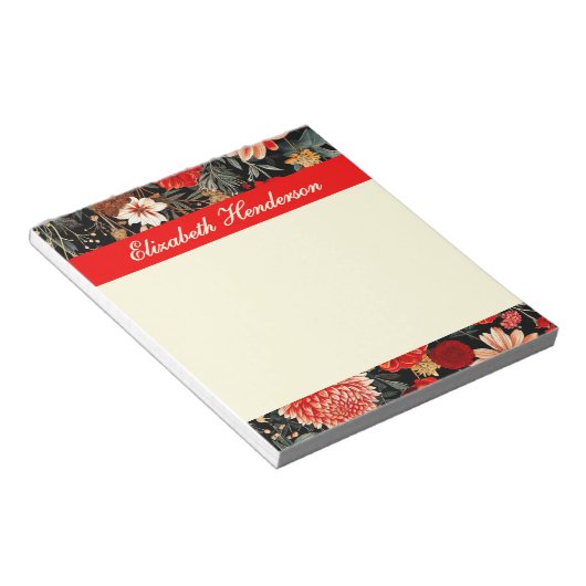 Rotes und dunkles Cream-Papier Notizblock (angewinkelt)