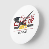 Rotes und gelbes Abschluss Runde Wanduhr (Winkel)