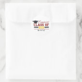 Rotes und gelbes Abschluss Runder Aufkleber (Tasche)