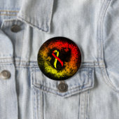 Rotes und gelbes Bewusstsein - Grunge Herz Button (Beispiel)
