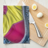 Rotes und gelbes Clowschuh Küchentuch (Viertel Falte)