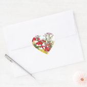 Rotes und gelbes festliches Frühlingsstift Party Herz-Aufkleber (Umschlag)