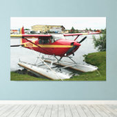 Rotes und Gelbes Flohflossen-Flugzeug, Lake Hood, Leinwanddruck (Insitu (Holzboden))