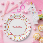 rotes und gelbes geometrisches Muster Pappteller (Party)